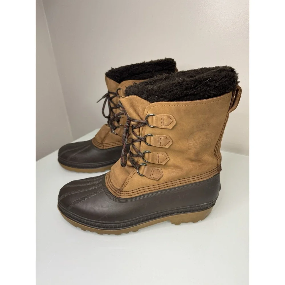 Mens Sorel Badger Snow Duck Boots Size 12 Insulated Lace Up